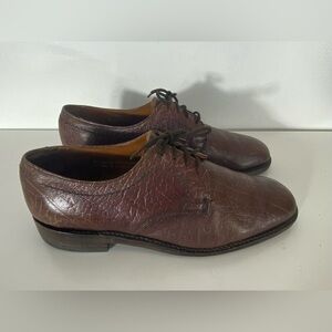 Loake Mens Size 9 (uk 8.5) Brown Exotic Leather Derby Dress Shoes England